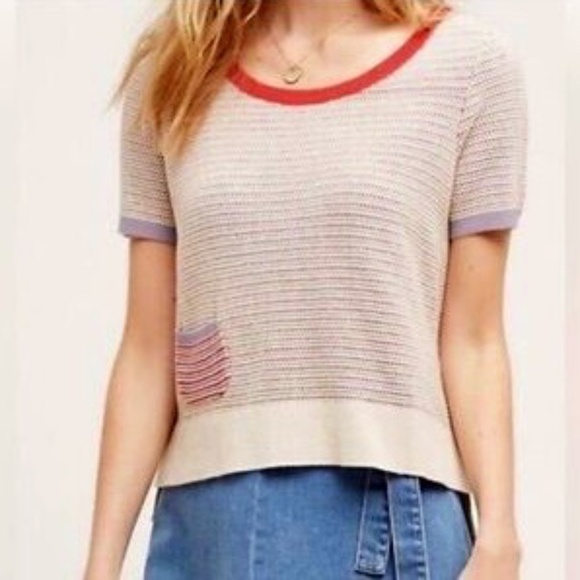 Moth - Anthropologie zip stitch pullover high low sweater - Picture 1 of 11